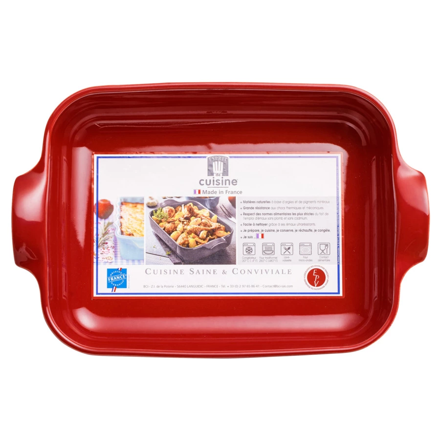 Форма для запекания прямоугольная Esprit de cuisine 32x21 см, 2,3 л, малиновая