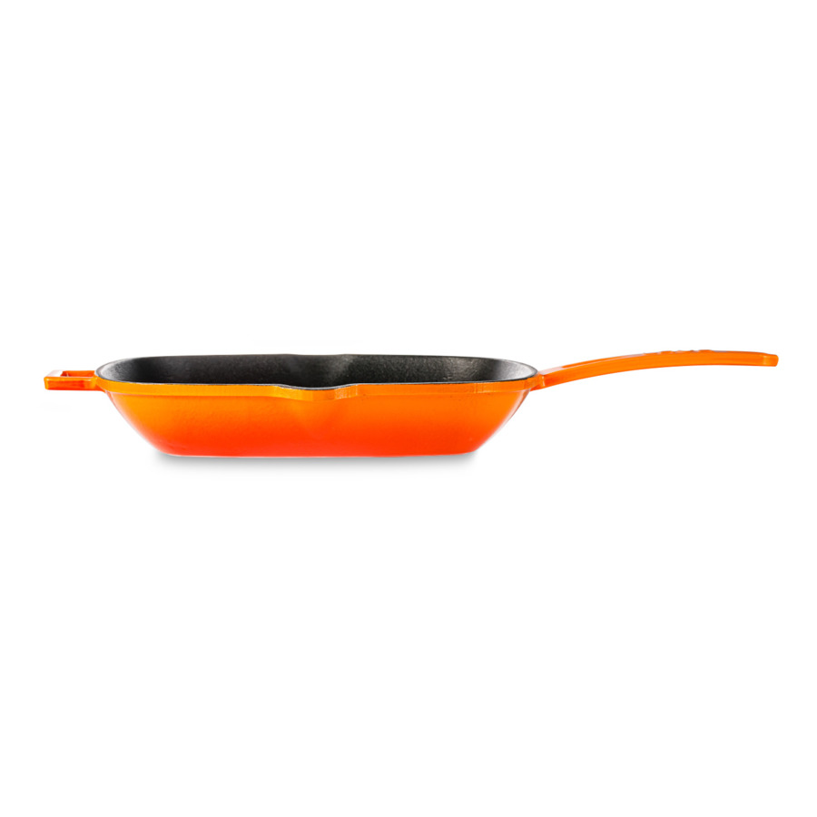 Сковорода-гриль квадратная LAVA 26 см,  1,85 л, чугун, оранжевая