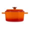 Кастрюля с крышкой LAVA d16 см, 1,3 л, чугун, оранжевая