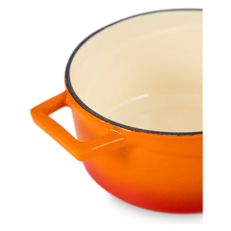 Кастрюля с крышкой LAVA d16 см, 1,3 л, чугун, оранжевая