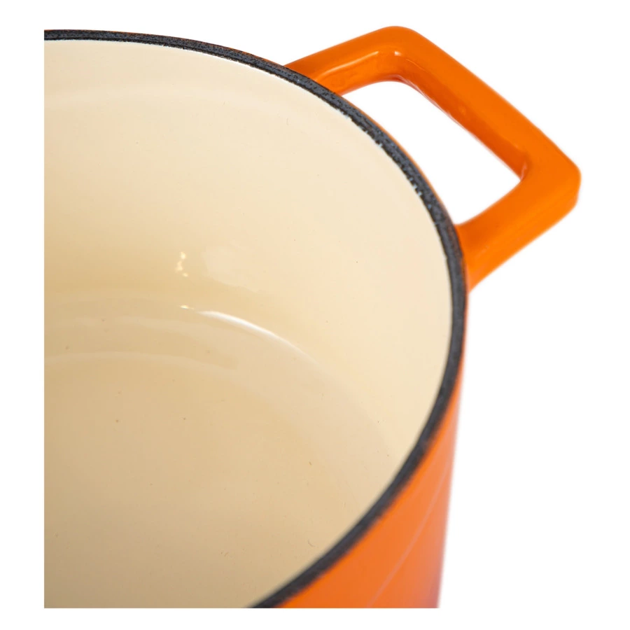 Кастрюля с крышкой LAVA d16 см, 1,3 л, чугун, оранжевая