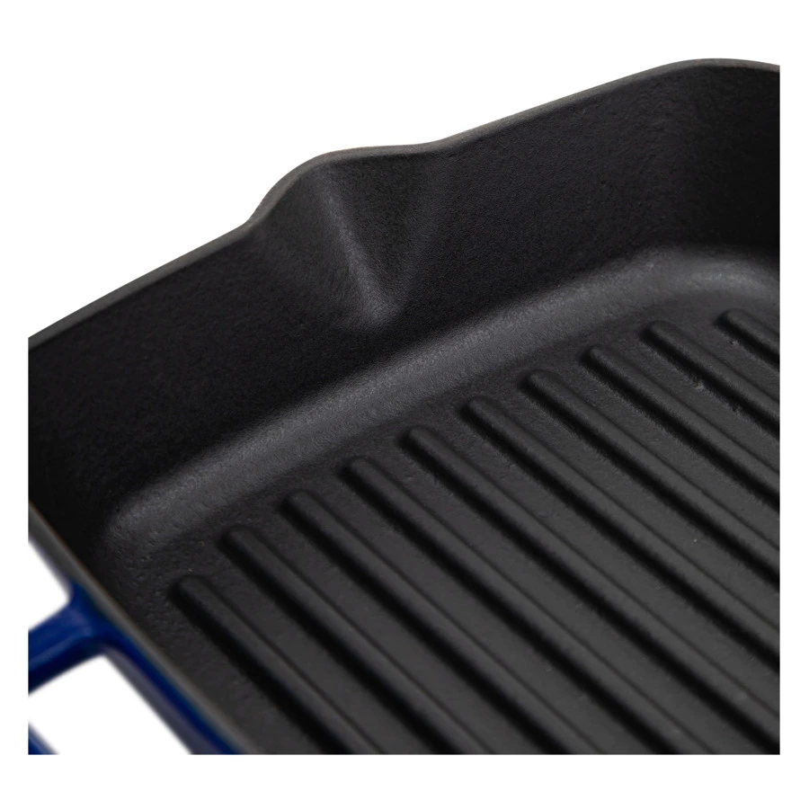 Сковорода-гриль квадратная LAVA 20 см, 1 л, чугун, синяя