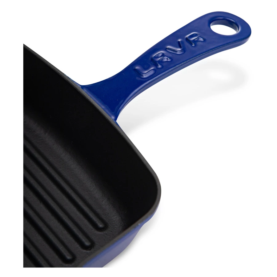 Сковорода-гриль квадратная LAVA 20 см, 1 л, чугун, синяя