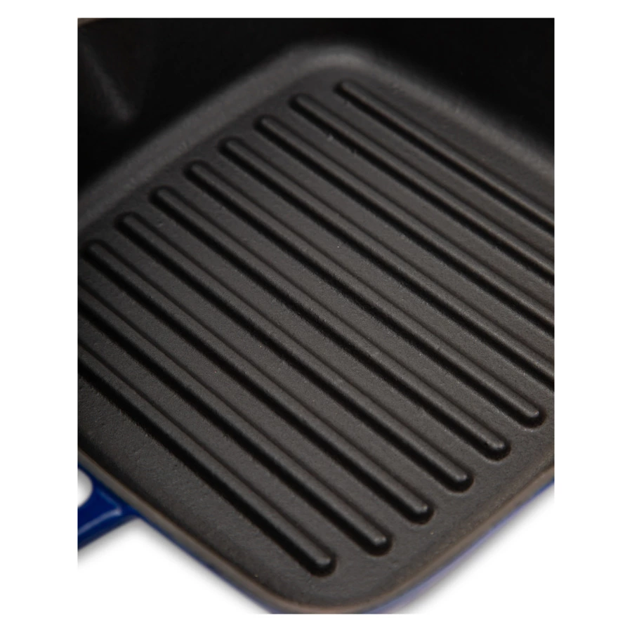 Сковорода-гриль квадратная LAVA 20 см, 1 л, чугун, синяя