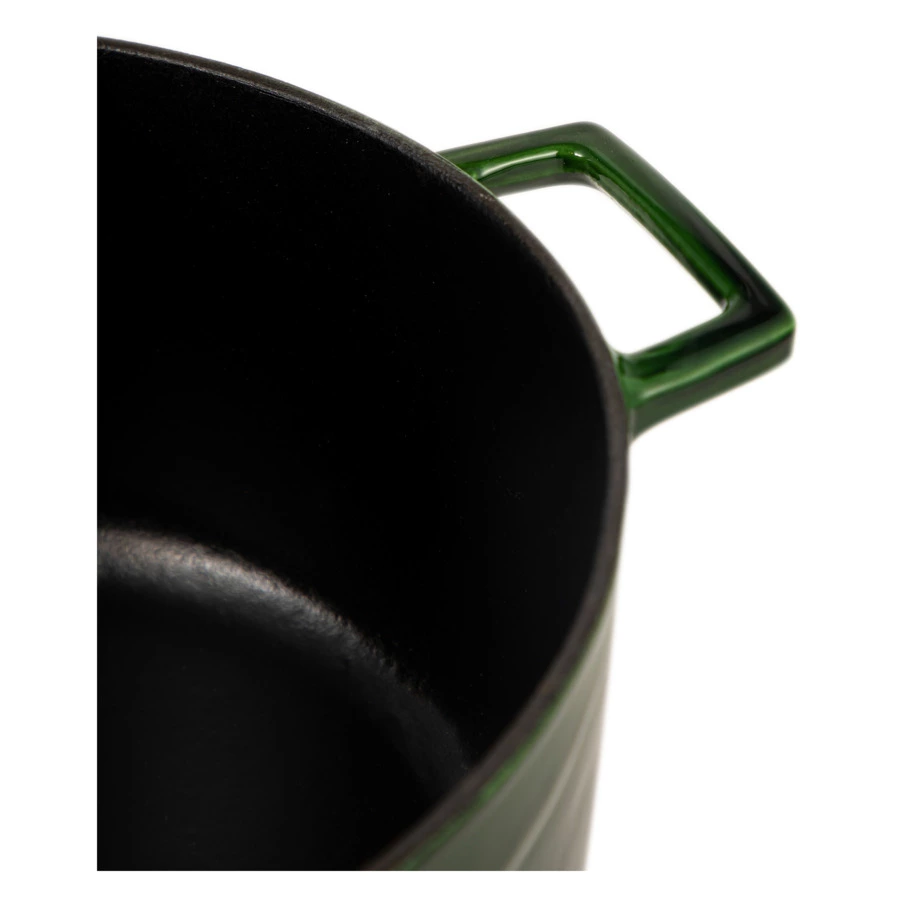 Кастрюля с крышкой LAVA Premium d24 см, 4,5 л, чугун, зеленая