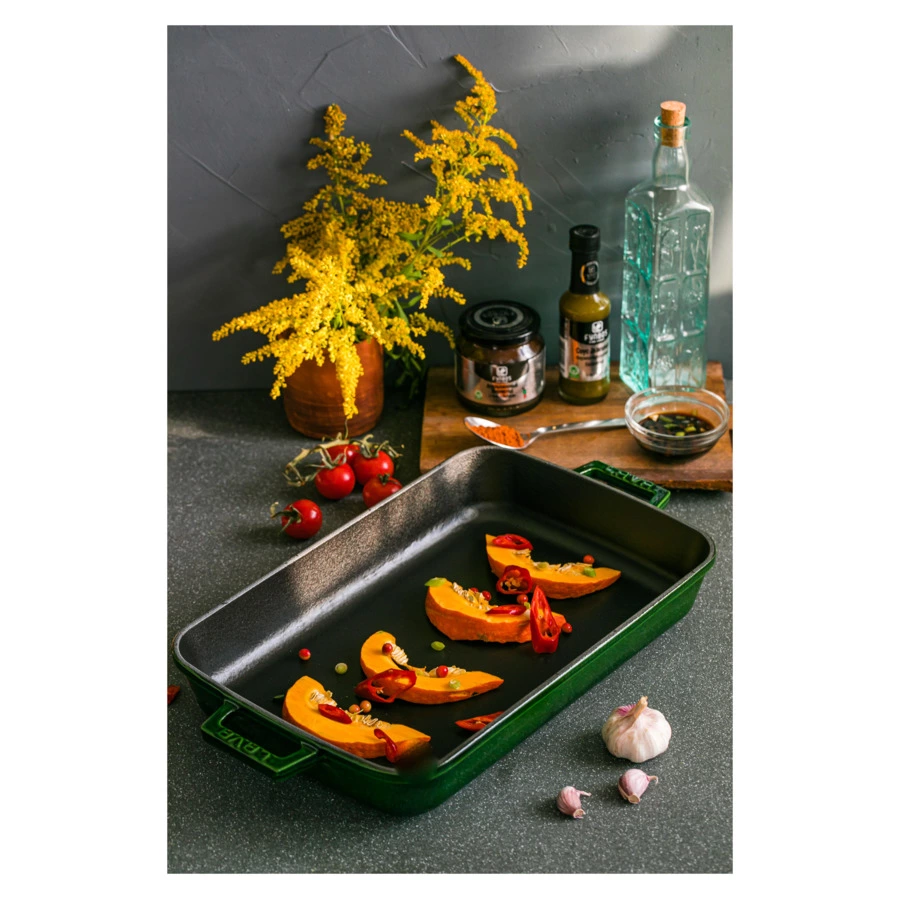 Форма для запекания LAVA Premium 26х40 см, 4,8 л, чугун, зеленая