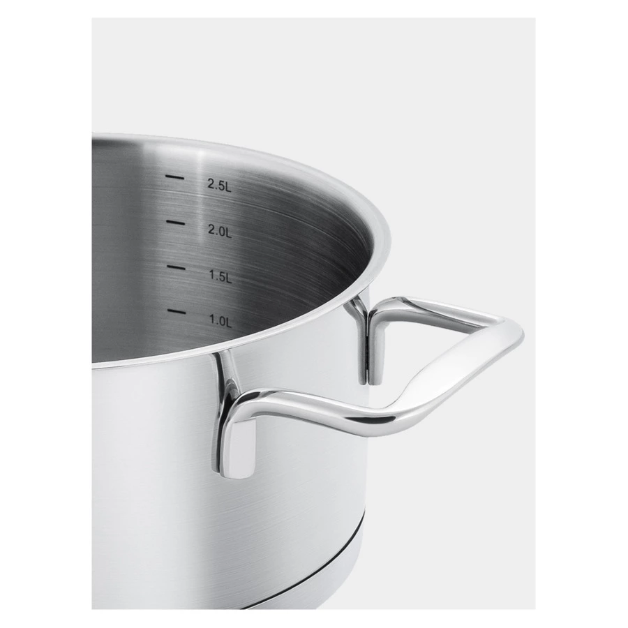 Кастрюля Guffman Viva с крышкой и металлическими ручками d20 см, 2,8 л, сталь нержавеющая