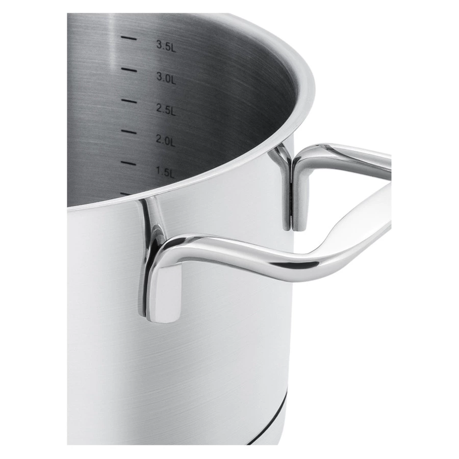 Кастрюля Guffman Viva с крышкой и металлическими ручками d24 см, 5,8 л, сталь нержавеющая