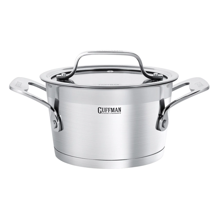 Кастрюля Guffman Miracle с крышкой и эргономичными ручками d16 см, 1,6 л, сталь нержавеющая