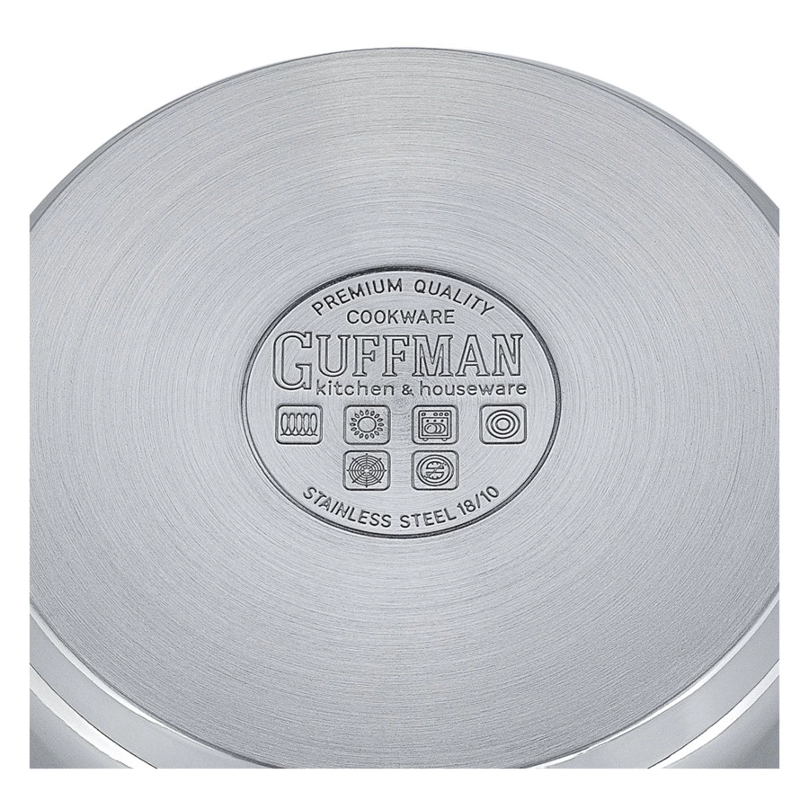 Кастрюля Guffman Jolie с крышкой и металлическими ручками d22 см, 4,2 л, сталь нержавеющая