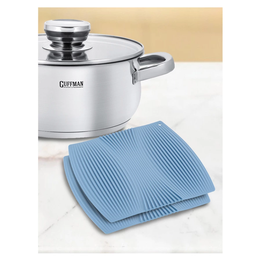 Прихватка Guffman Casa 23х22 см, силикон, голубой