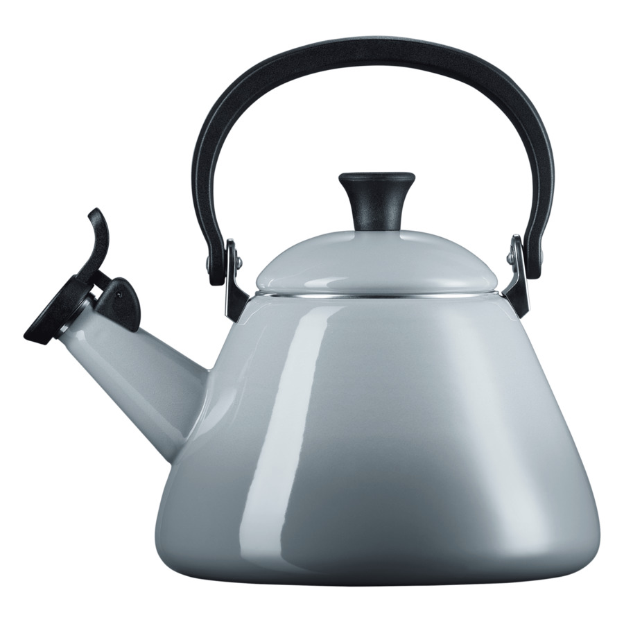 Чайник наплитный со свистком Le Creuset 1,6 л, сталь нержавеющая, дымчато-серый цена и фото