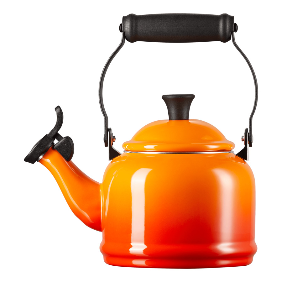 Чайник наплитный со свистком Le Creuset Demi 1,1 л, сталь нержавеющая, огненная лава