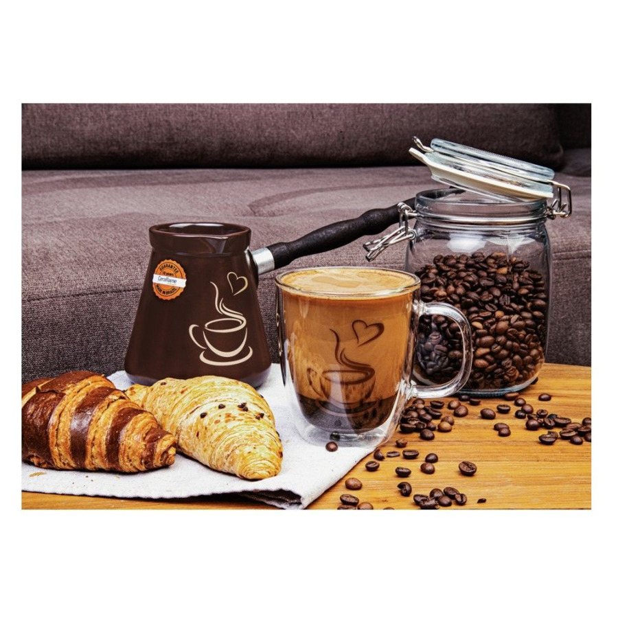 Термокружка с рисунком Walmer Lovely Coffee 350 мл, стекло термостойкое, п/к
