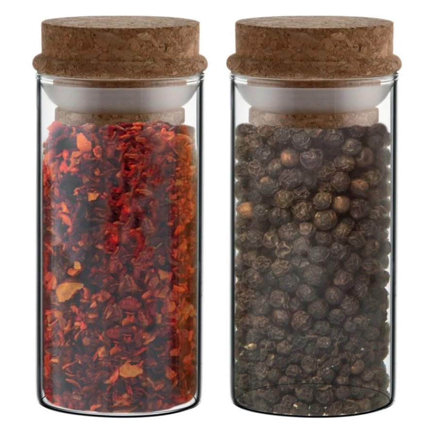 Набор банок для специй Walmer Corky 140 мл, 2 шт, стекло термостойкое, п/к