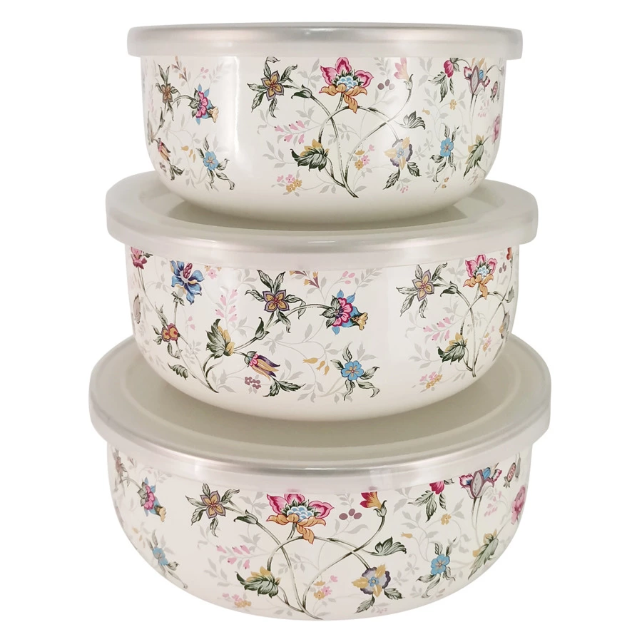 Набор мисок с крышками Ejiry Букингем, 3 шт, Сталь нержавеющая