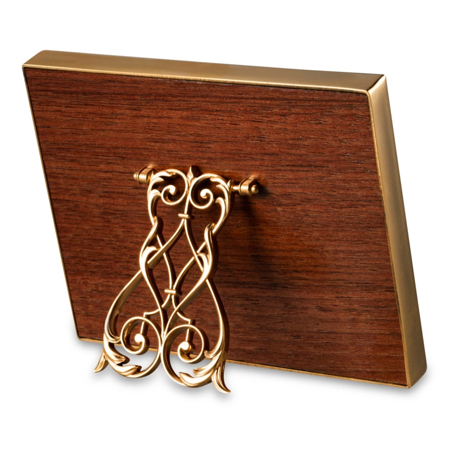 Рамка для фото Русские самоцветы, латунь, огранка Овал, зеленая