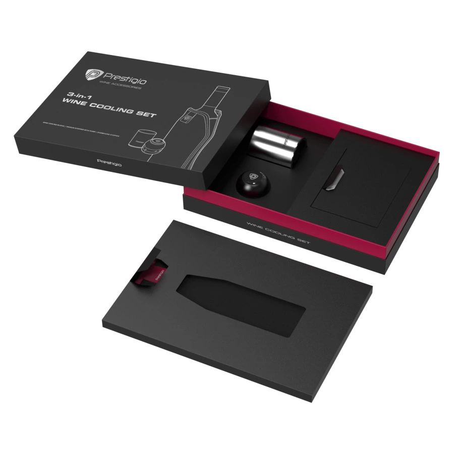 Набор для охлаждения вина с пробками для вина и шампанского Prestigio