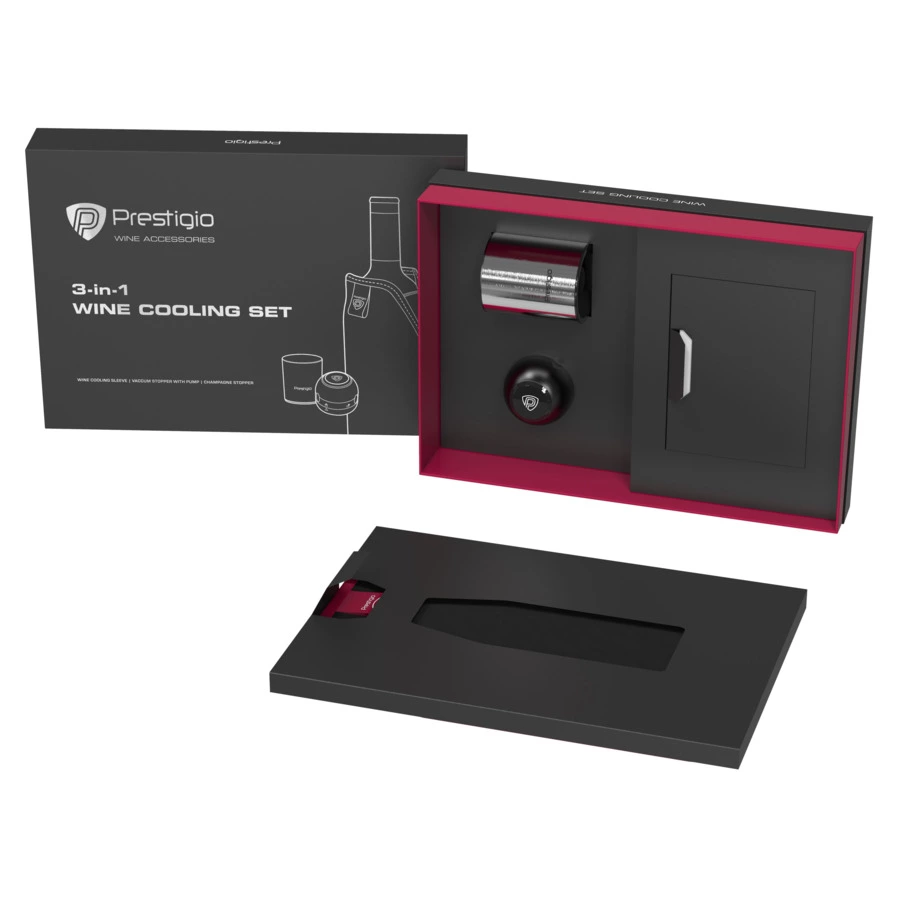 Набор для охлаждения вина с пробками для вина и шампанского Prestigio