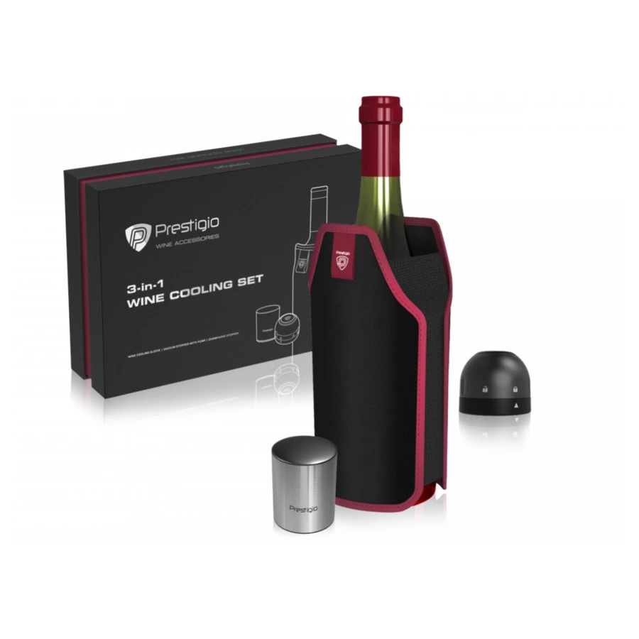 Набор для охлаждения вина с пробками для вина и шампанского Prestigio