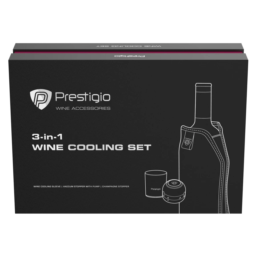 Набор для охлаждения вина с пробками для вина и шампанского Prestigio