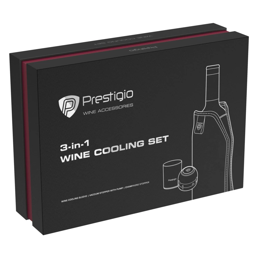 Набор для охлаждения вина с пробками для вина и шампанского Prestigio