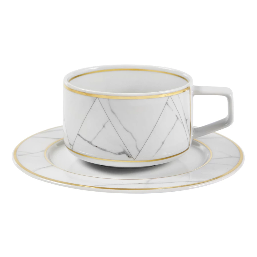 Чашка чайная с блюдцем Vista Alegre Каррара 250 мл, фарфор