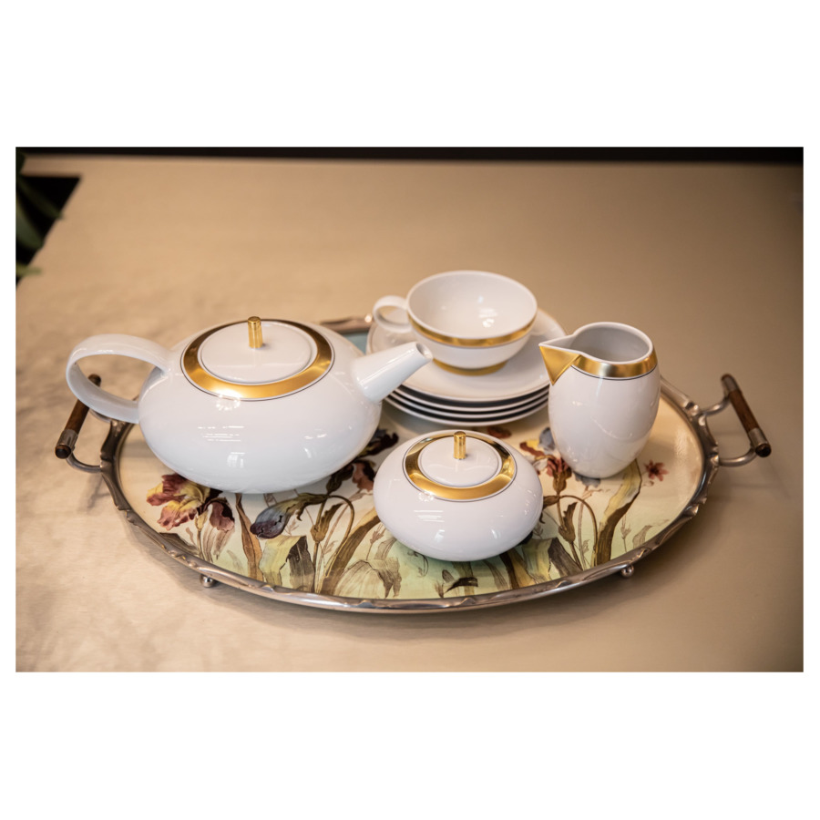 Чашка чайная с блюдцем Vista Alegre Домо Золотой 400 мл, фарфор