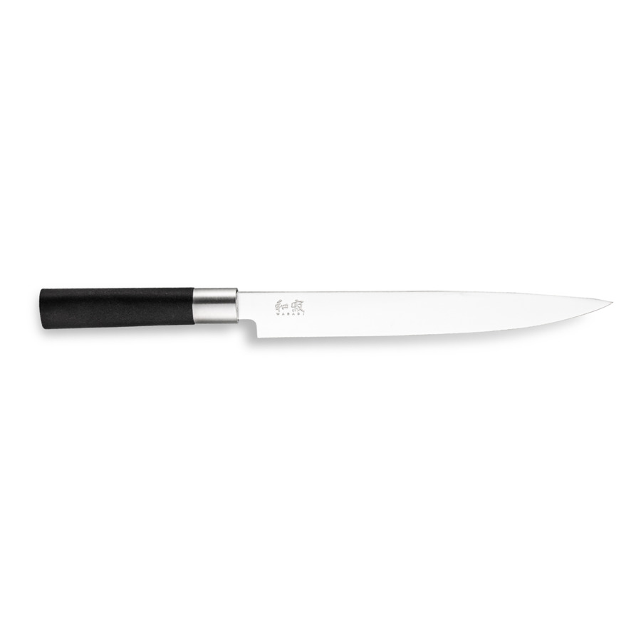 Нож для нарезки KAI Васаби 23 см, сталь, ручка пластик нож для нарезки kai шан нагарэ 23 см дамасская сталь 72 слоя