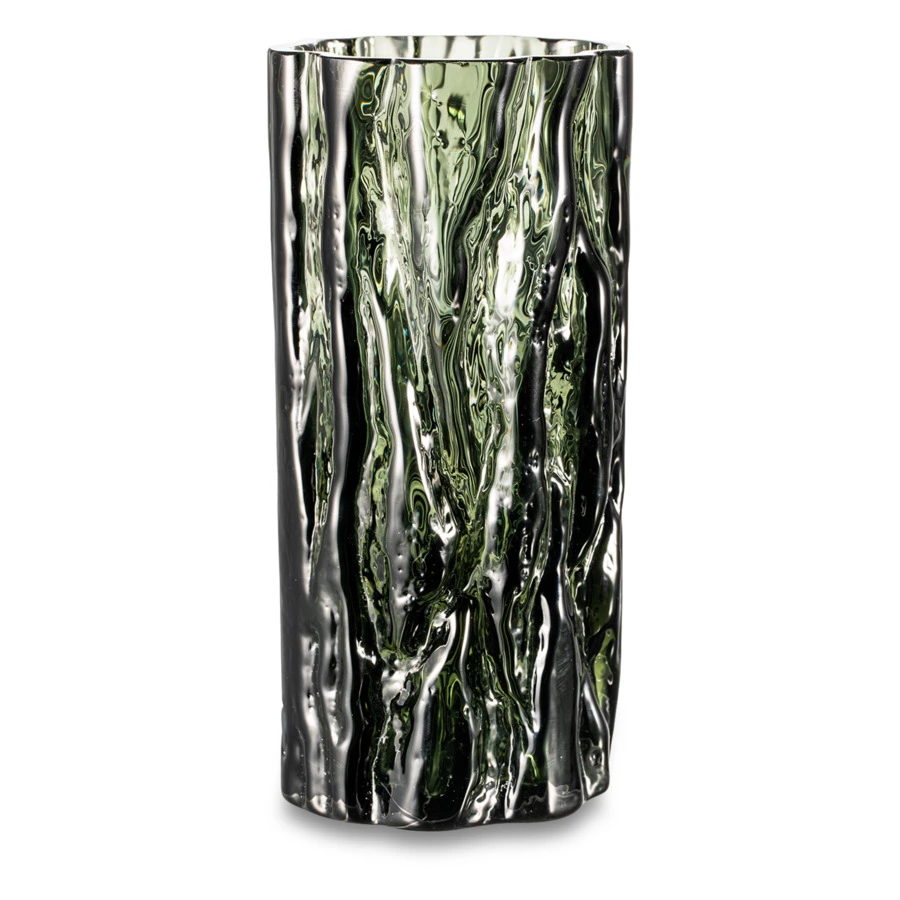 Ваза для цветов ГХЗ Кора 20 см, хрусталь, графитовая