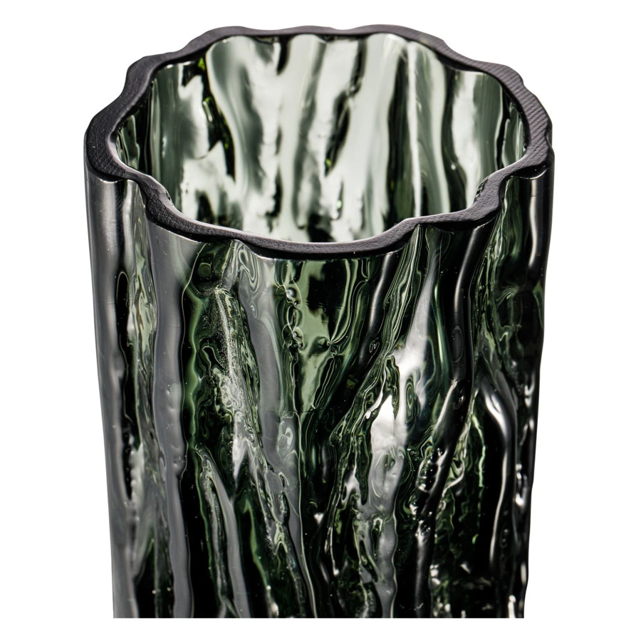 Ваза для цветов ГХЗ Кора 20 см, хрусталь, графитовая