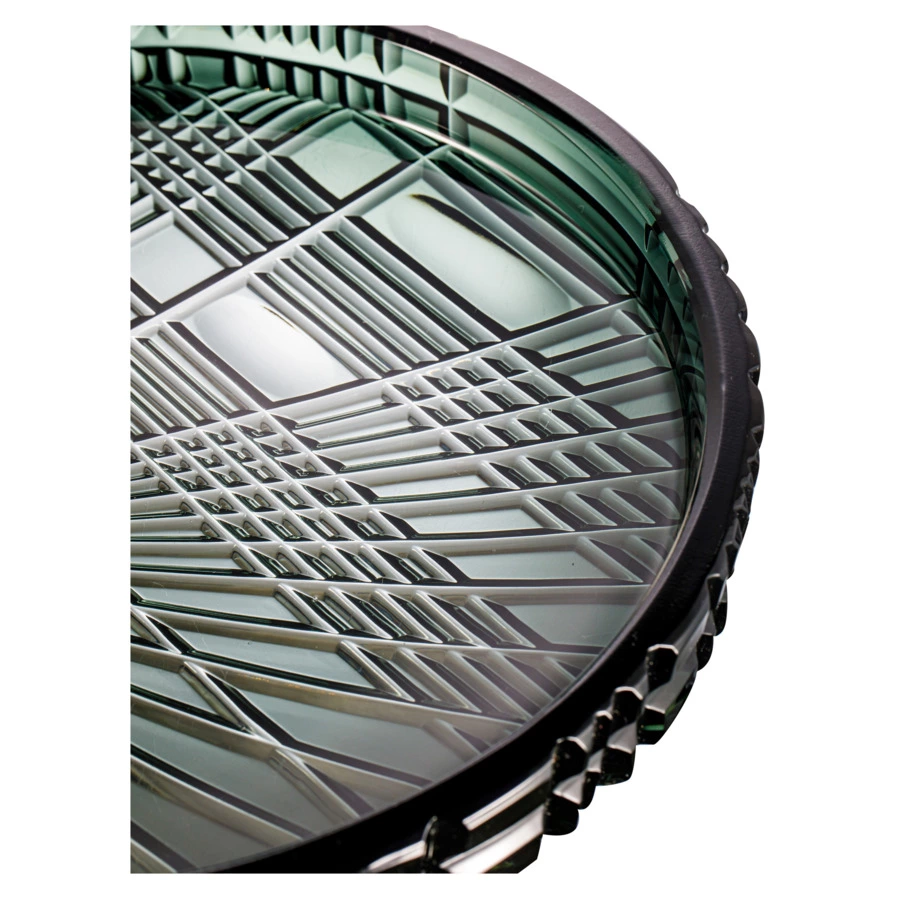 Поднос ГХЗ Царский 30 см, хрусталь, графитовый