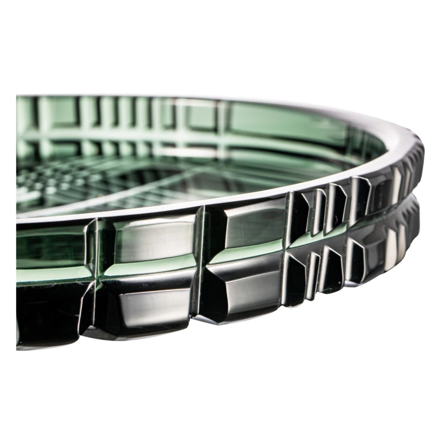 Поднос ГХЗ Царский 30 см, хрусталь, графитовый