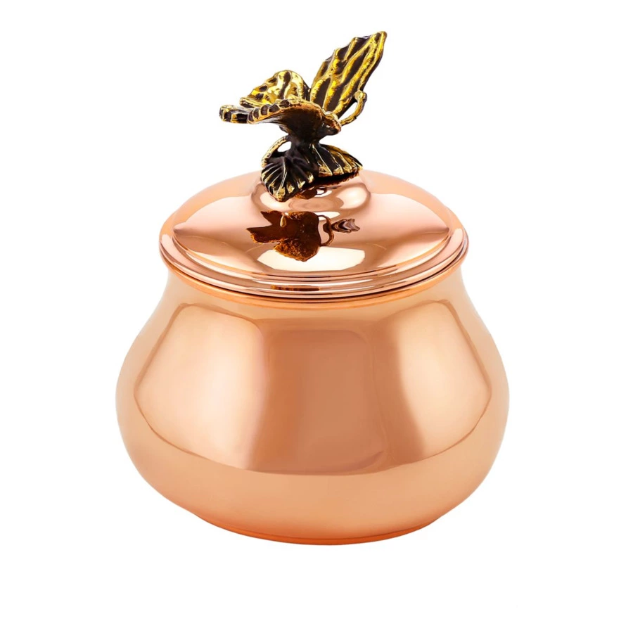 Сахарница с лужением Кольчугинский мельхиор Бабочка d7,5 см, медь