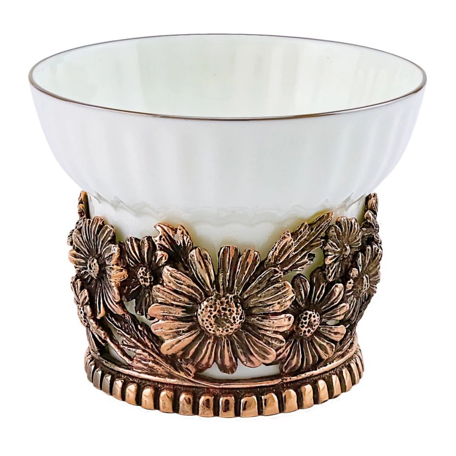 Чашка чайная Кольчугинский мельхиор Ромашки 155 мл, медь