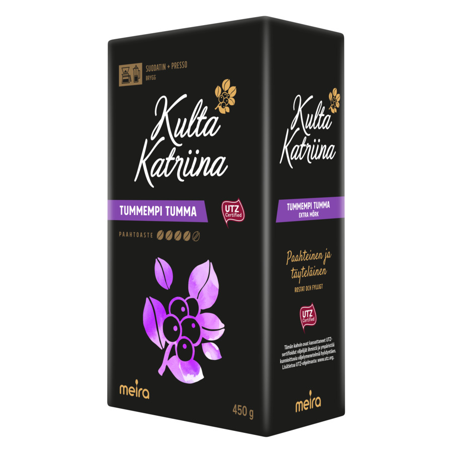 Кофе молотый Kulta Katriina Tummempi Tumma 450 гр