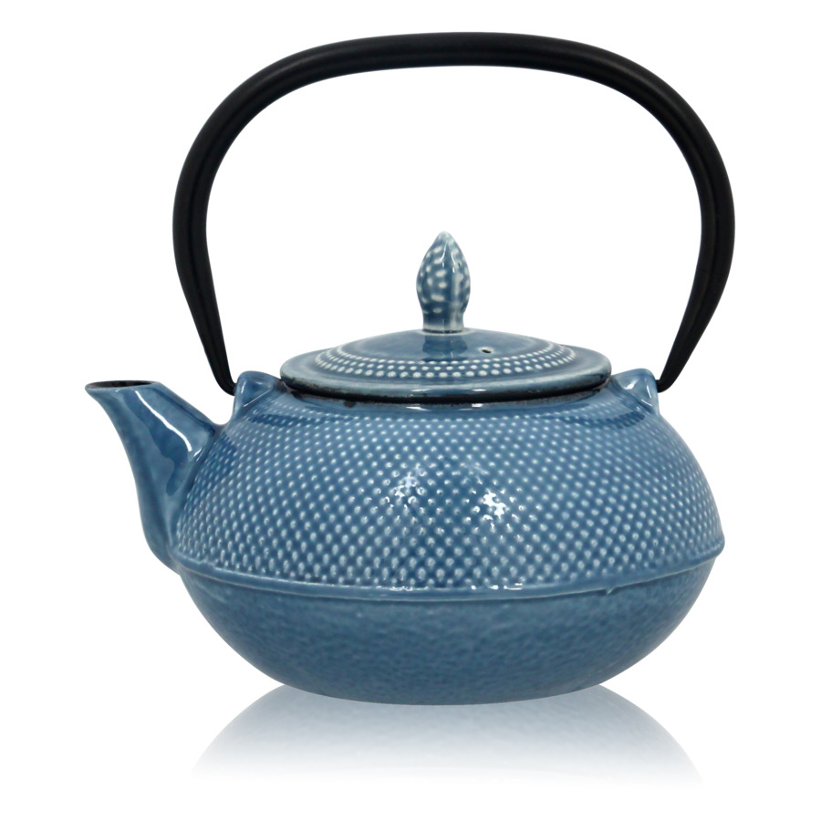 Чайник заварочный OGO с фильтром 900 мл, чугун, голубой заварочный чайник kimberly с фильтром 900 мл