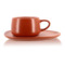 Чашка чайная с блюдцем OGO Outo 300 мл, керамика, красная
