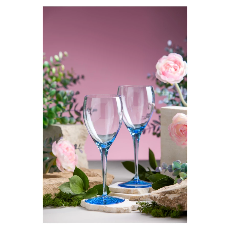 Набор бокалов для белого вина Moser Оптик 250 мл, 2 шт, аквамарин, п/к