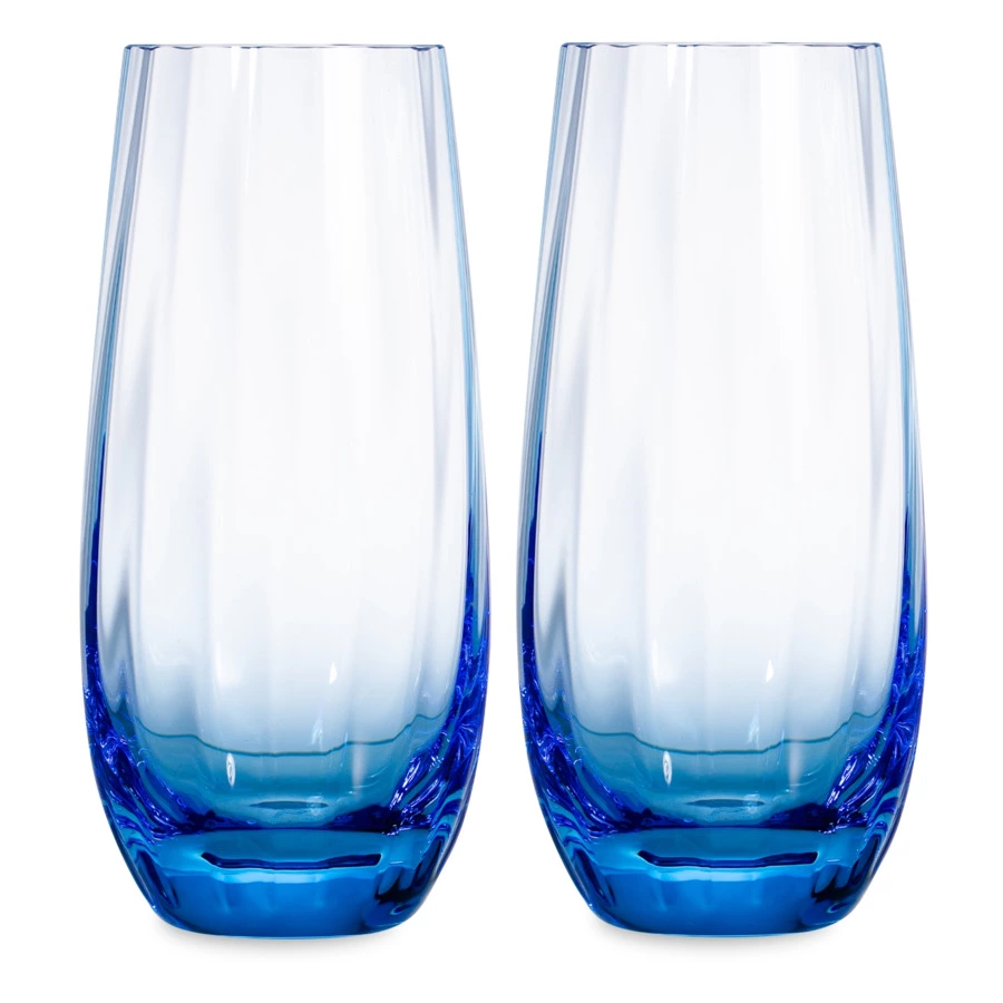 Набор стаканов для воды Moser Оптик 350 мл, 2 шт, аквамарин, п/к