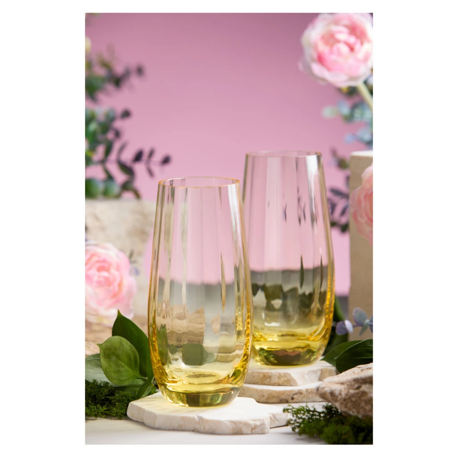 Набор стаканов для воды Moser Оптик 350 мл, 2 шт, желтый, п/к