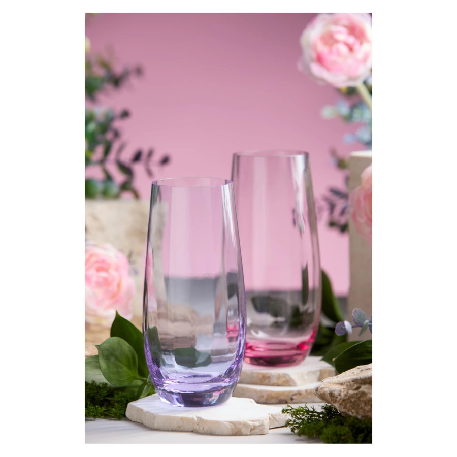 Набор стаканов для воды Moser Оптик 350 мл, 2 шт, розалин, п/к