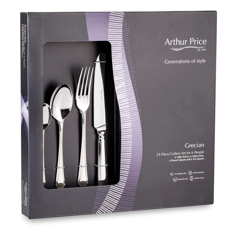 Набор столовых приборов Arthur Price Грейшн на 6 персон 24 предмета, сталь нержавеющая, п/к