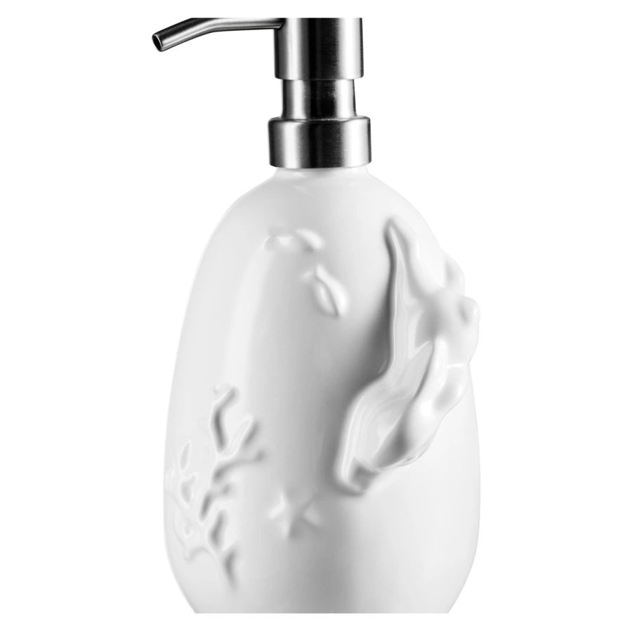 Дозатор для жидкого мыла Claystreet Кролики - чистюли Ныряльщица 670 мл, фарфор, белый