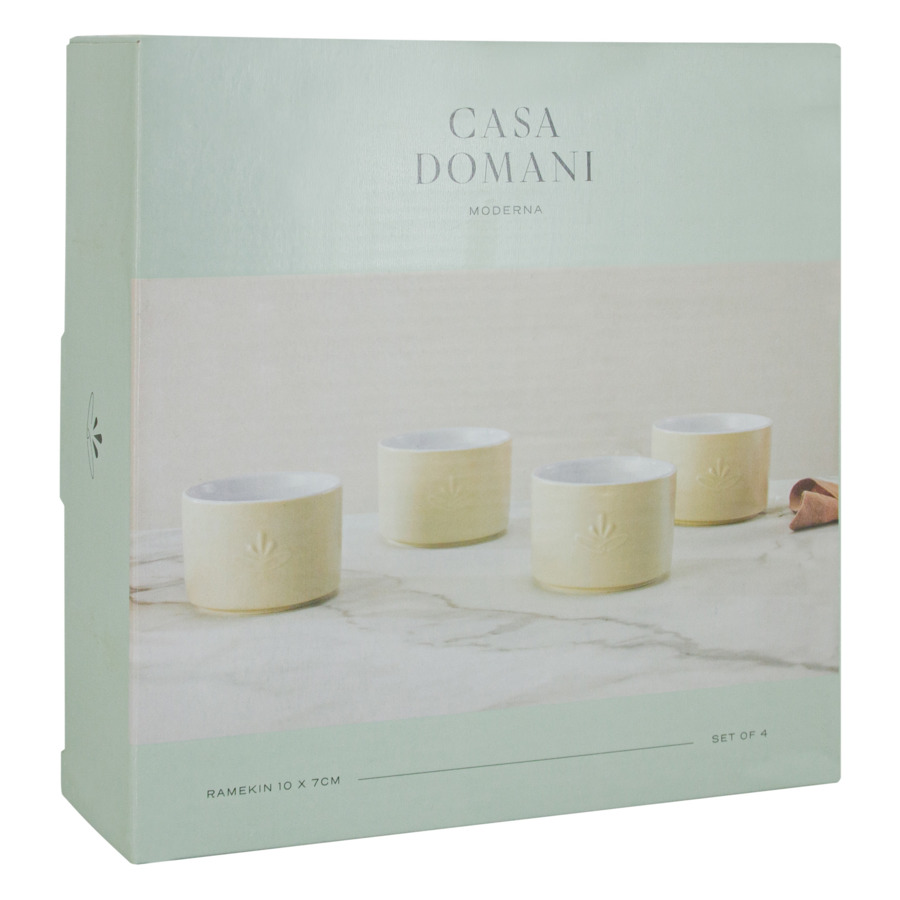 Набор форм для запекания Casa Domani Moderna 10 см, 4 шт, керамика, кремовый, п/к