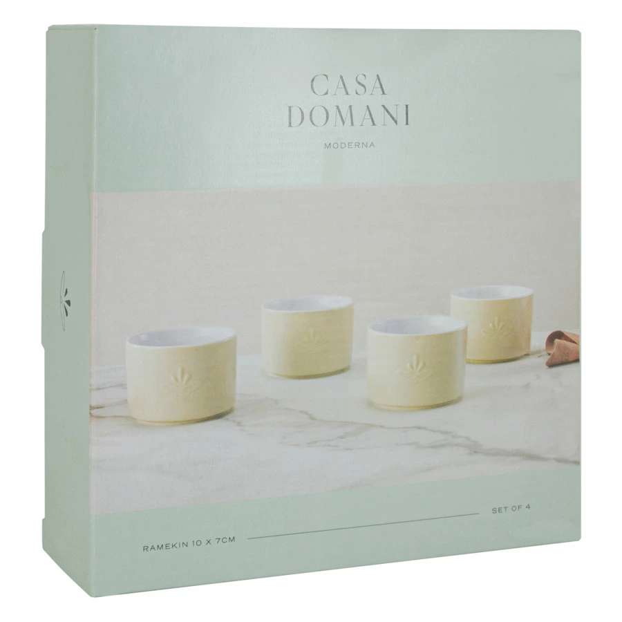 Набор форм для запекания Casa Domani Moderna 10 см, 4 шт, керамика, кремовый, п/к