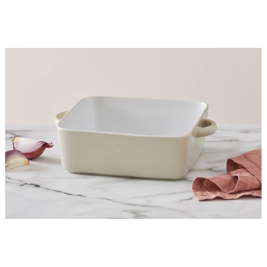 Блюдо квадратное Casa Domani Moderna 22 см, керамика, кремовый, п/к