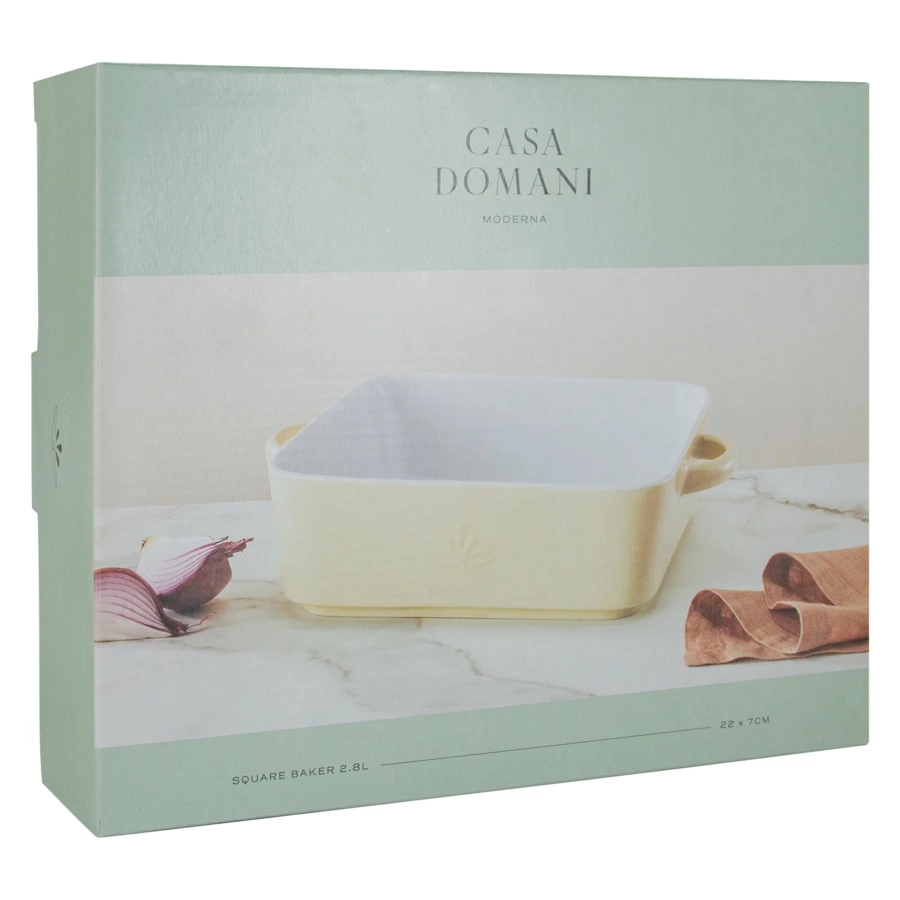 Блюдо квадратное Casa Domani Moderna 22 см, керамика, кремовый, п/к