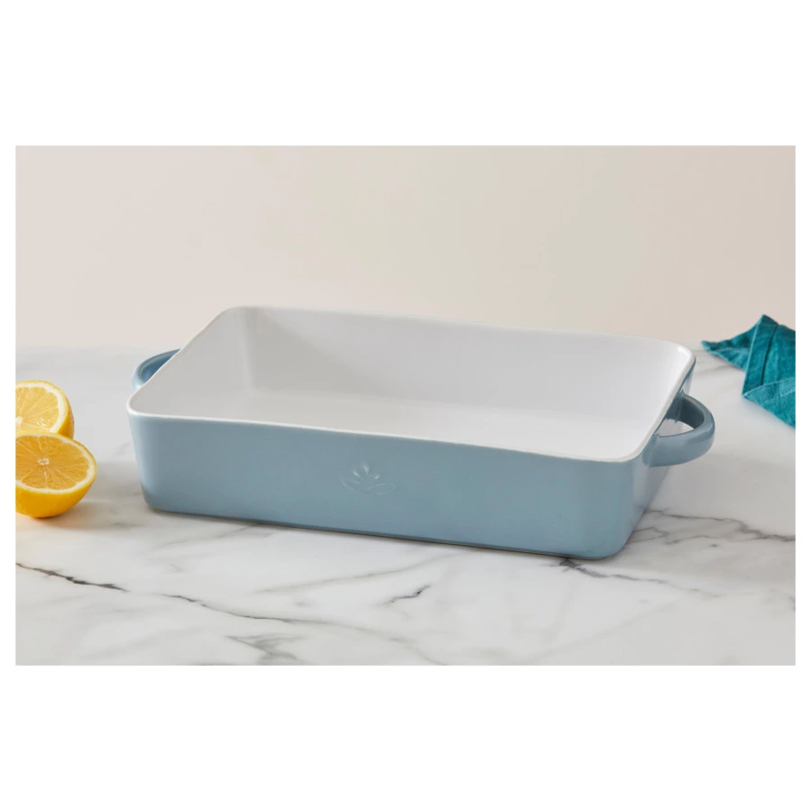 Блюдо прямоугольное Casa Domani Moderna 31х21 см, керамика, серо-голубой, п/к