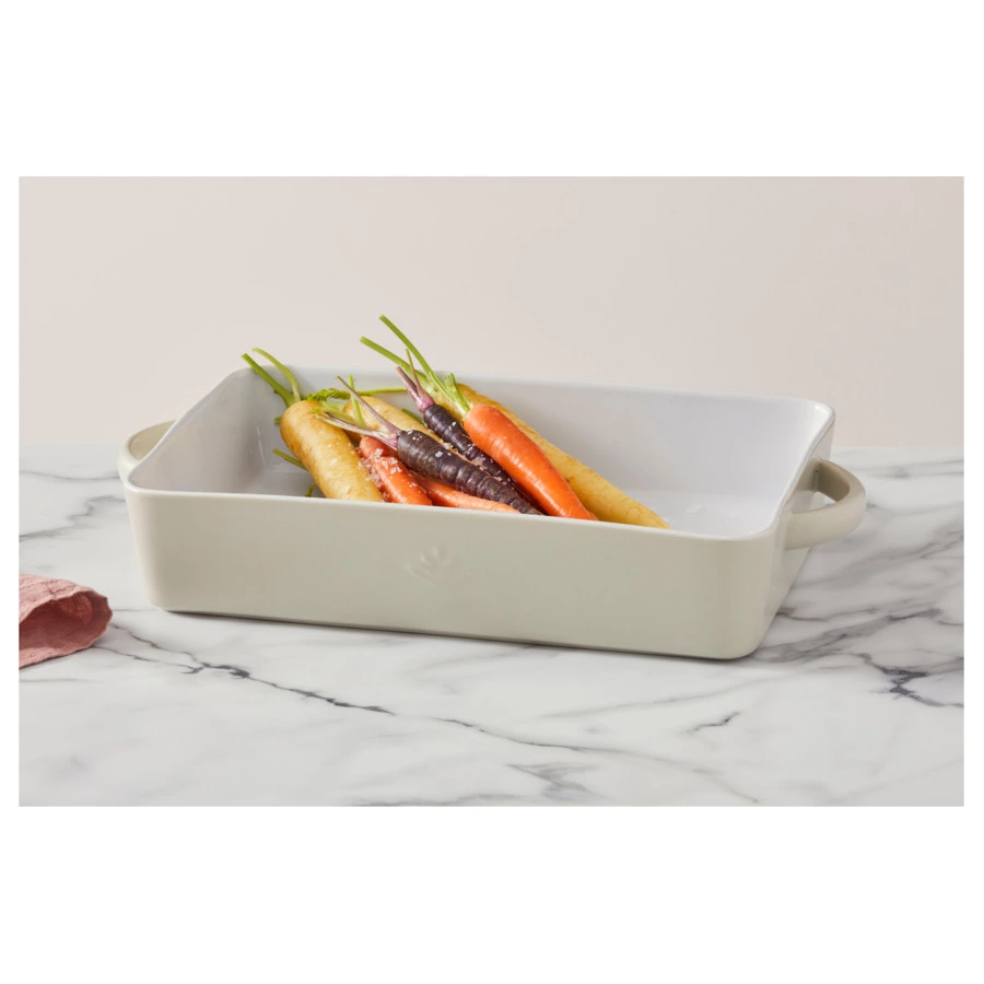 Блюдо прямоугольное Casa Domani Moderna 35х23 см, керамика, кремовый, п/к